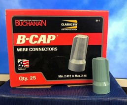 Buchanan B4-1 B-Cap ~ Wire Connector~14-6 Awg, Blue-Gray, 25/Box ~MADE I... - £12.32 GBP