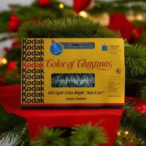 Vintage Kodak Color of Christmas Lights 100 Extra Bright Works Decor Blinks 46ft - £23.11 GBP