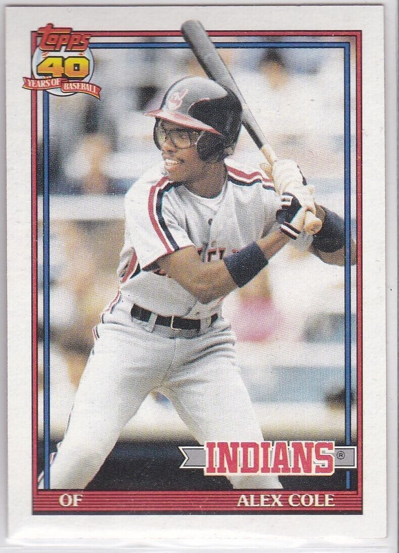 M) 1991 Topps Baseball Trading Card - Alex Cole #421 - $1.97