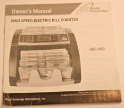 OWNER’S MANUAL - ROYAL SOVEREIGN RBC-660 HIGH SPEED ELECTRIC BILL COUNTER - £2.39 GBP