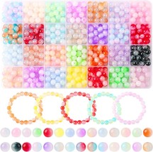 700 Piecess Glass Beads for Jewelry Making, 28 Colors 8Mm Crystal Beads Bracele - $21.28