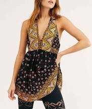 FREE PEOPLE Womens Tunic Charlotte Sleeveless Casual Black Multicolor Size XS - £28.07 GBP