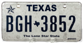 Texas License Plate- BGH-3852 -Lone Star State-Black &amp; White-Expired 2 - £8.21 GBP