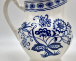 Blue Nordic Cream Pitcher Classic White Onion Ironstone 4.5&quot; Floral England - £13.37 GBP