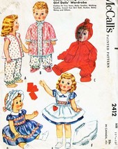 Vintage 1960 11&quot;-12&quot; DOLL WARDROBE Pattern 2412-m - £11.22 GBP