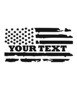 CUSTOM TEXT American Flag Distressed Personalized Decal Sticker Car Outd... - £7.09 GBP+