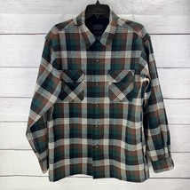 Pendleton The Original Board Shirt Plaid Flannel Medium 100% Wool Brown Green - £51.57 GBP