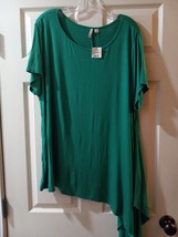 New Cato Women Plus Size 22-24 Short Sleeve Shirt Top Blouse Green - $17.99