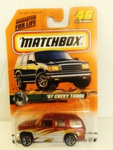 Matchbox 1998 46 / 75 &#39;97 Chevy Tahoe Red And White Mint On Card - $14.99