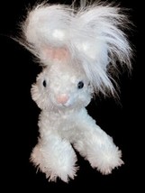 Dan Dee Rabbit Christmas Bunny Plush White Fluffy Hairy Ears Stuffed Ani... - $11.95