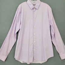 Express Men Shirt Size XL Purple Preppy Polka Dot Classic Long Sleeve Fitted Top - £9.17 GBP