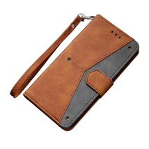 Anymob Samsung Brown Splicing Flip Leather Case Card Slot Wallet Phone Cover - $28.90