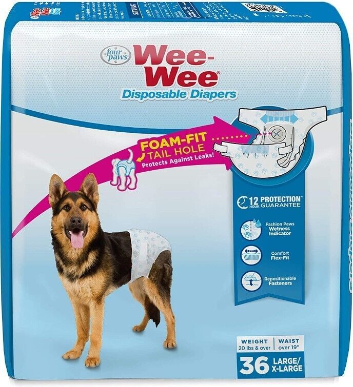 Primary image for Four Paws Wee Wee Disposable Diapers Large - 36 count