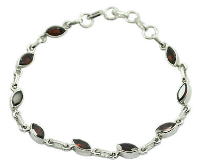 Bracciale rosso in argento sterling 925 con granato di classe Suppiler... - $31.91