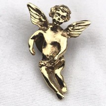 Angel Pin Brooch Vintage Gold Tone Christianity - $9.89