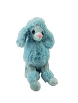 1987 Blue POODLE Dog Puppy 18&quot; Plush Stuffed Animal Toy World of Smile - £23.42 GBP