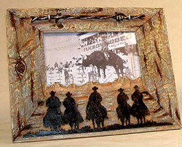 Rustic Cowboy and Barbed Wire Western Picture Frame 4x6 - £13.57 GBP