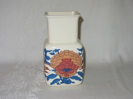 Irish Fine Earthenware Celtic Vintage Vase Ireland Stoneware Floral Orange Blue - £23.80 GBP
