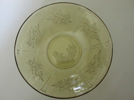 Depression Glass &quot;Sharon&quot; or &quot;Cabbage Rose&quot; Large Amber Berry Bowl - 1930s - £10.26 GBP