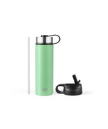 22 Oz Double-walled Insulated Stainless Steel Water Bottle with 2 Lids a... - $1,598.15 MXN