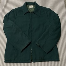 Vtg 70’s SEARS Perma Prest Work Outerwear Large Lined Jacket/Coat Green ... - £20.50 GBP