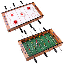 2-in-1 Indoor/Outdoor Air Hockey Foosball Game Table - Color: Brown - $104.80