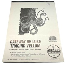Aquabee Gateway De Luxe Tracing Vellum 441 Book 9 x 12 Medium Finish 24 ... - £15.96 GBP