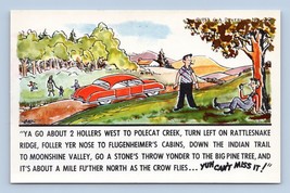 Comic Hillbilly Confusing Directions Artist Signed GAD UNP Chrome Postcard Q8 - £3.12 GBP