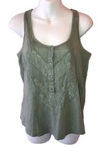 Urban Outfitters Pins and Needles Small Sage Green Lacy Cutout Design Ta... - £11.71 GBP