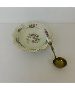 Bernardaud Limoges Porcelain Spring Time Ruffled Sauce Serving Bowl Ladle Spoon - $96.75