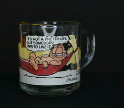 Vintage 1978 McDonalds Garfield and Odie Glass Mug Coffee Cup Jim Davis - £5.45 GBP