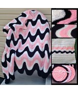 Crochet Pattern 102B PDFfor 3 Color Exaggerated Ripple Afghan, Pillow & Coasters - $6.00