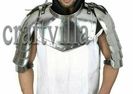 Medieval Gothic ~Gorget Set with Pauldrons Shoulder Guard Chrome One Size Armour - £77.37 GBP