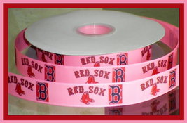 Boston Red Sox Ispired Pink Grosgrain Ribbon  - £7.91 GBP