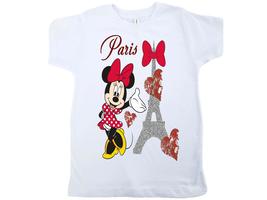 I LOVE PARIS t shirt  Minnie shirt Girls Minnie Eiffel tower shirt GirlTops Tees - £11.98 GBP