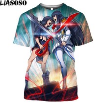 LIASOSO Hot  Kill La Kill Printed 3D T-shirt Men Women Summer Loose Harajuku Sty - £67.56 GBP