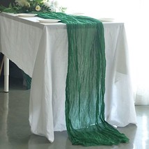 Hunter Green 10 Ft Cheesecloth Extra Long Table Runner Cotton Wedding Events Gif - £12.99 GBP