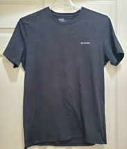 Columbia Mens L Short Sleeve Striped Tee Tshirt Black Stretch Very Soft ... - £16.62 GBP