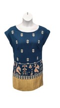 Anthropologie Floreat Dress Womens Size 6 Green  Gold Embroidered Sheath  - £22.52 GBP
