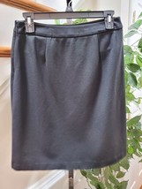 Talbots Women Black Rayon Straight &amp; Pencil with Zip Closure Mini Skirt Size 2P - £19.98 GBP