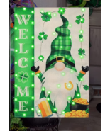 WELCOME Lucky Shamrock Garden Flag with Green Lights NEW - $21.70 CAD