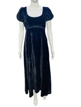 Doen Women&#39;s Vintage Rare Silk Velvet Black Ruffle Flared Maxi Gown Dress Size S - £229.09 GBP