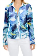 Frank Lyman zip blouse in Royal /White - size 10 - $140.58