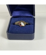 Vintage UNCAS Signed Gold Tone &amp; Glass Cocktail Ring ~ Size 12.5 - $262.11 MXN