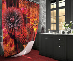Gothic Heart Shower Curtain, Goth Valentine&#39;s Bathroom Decor - £56.74 GBP