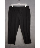 Chicos Capri Pants Womens Sz 2 L (12) Black Stretch Cotton Spandex Blend... - $25.97 CAD
