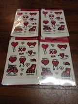 4 Vintage Hallmark Stickers 1990s Made In The USA Hearts Valentine 8 Sheets Per  - £13.23 GBP