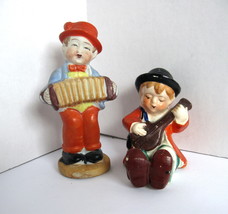 Vintage Set of Two Little Boy Figurines, Concertina Player, Banjo Player, Japan  - £11.99 GBP