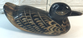 Horn Carving Duck Figurine Carved Sculpture 4&quot; Unmarked - £7.37 GBP