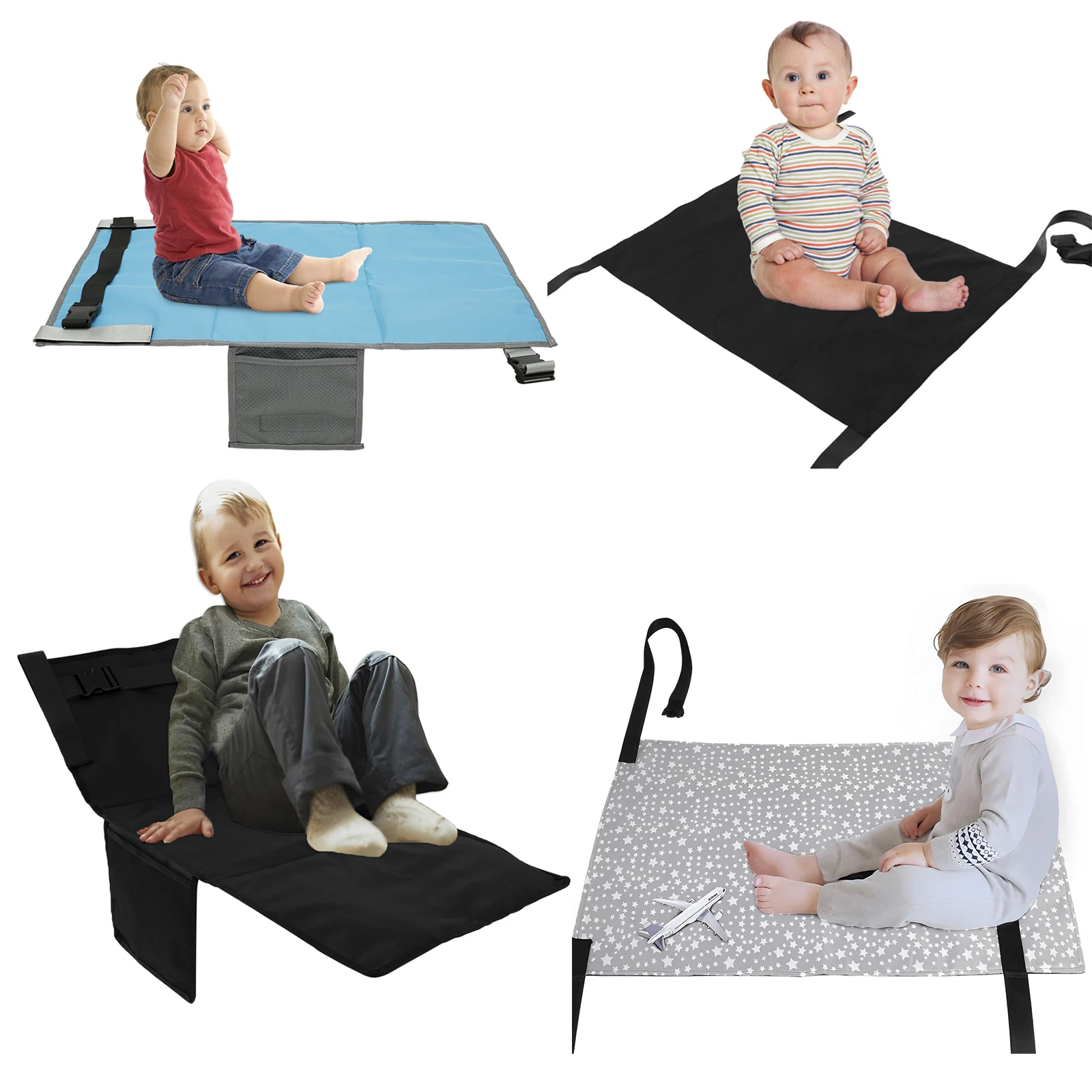 Kids Airplane Bed Breathable Children Airplane Seat Extender Portable Planes Foot Rest Travel Essentials Airplane Foot Hammock - 34